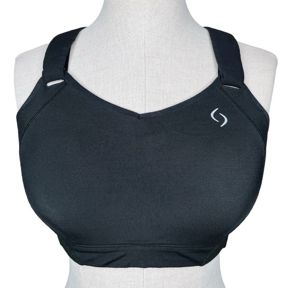 Moving Comfort Other - Moving Comfort Juno Sports Bra sz 34DD * Black Racerback Brooks Running Workout